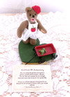 Vtg 1997 World Of Miniature Bears By Theresa Yang Teddy Geoffrey W wagon 3  Coa