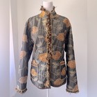 Vintage    90s Yak Magik Fully Reversible Brown Floral Print Jacket
