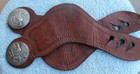 F  A  Meana Dove Tail Old Leather Spur Straps Bucking Bronc Conchos