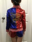 Girls Harley Quinn Costume - Embroidered Jacket  Shirt And Shorts - Size 10