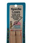 2 Vintage Wooden Sewing Needle Cases Nip W h  Collins Paintable 