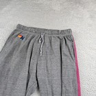 Aviator Nation Sweatpants Womens L Gray Terry Stripe California Worn Holes