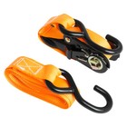 1 x 7 5  Pair Retractable Cargo Lashing Strap Tie Down Straps W  S-hooks Orange