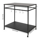 2 Tiers Kitchen Food Prep Work Cart Table Stand Mobile Storage Rack Backyard Bbq