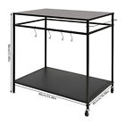 Kitchen Bbq Food Prep Work Cart Table Stand Mobile Storage Rack Grid Panel 2tier