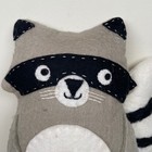 Dzi Woolies Nepal Wool Raccoon Plush Pillow Handmade Felt Artisan Crafted Decor