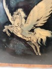 Vtg 80s Unicorn Pegasus Wall Sue Dawe Wood Art Mystical Forest 10 X 12    Plaque