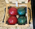 Vintage Sportcraft Heritage X Eddie Bauer Bocce Ball Set In Wooden Box