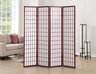 Japanese Style 4 Panels Wood Shoji Room Divider Screen Oriental For Home office