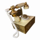Vtg Deco-tel Rotary Dial Phone Gold Ornate Victorian Regency Style