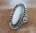 Vintage Native American Navajo    becenti    Sterling 925 Mother Of Pearl Ring Sz 6