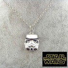 Star Wars Stormtrooper Helmet Chrome Pendant Necklace  6k003d Force Awakens