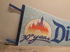Vintage Walt Disney Productions - Disneyland 30th Year Years Castle Pennant