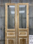 Antique French Double Doors  43 75x101  1 Pane Glass  European Reclaimed G183