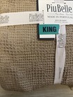 New Piubelle Portugal King 100  Cotton 104x 94 Textured Blanket Coverlet -beige