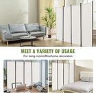 4 Panel Room Divider Folding Privacy Screen Fabric Partition White