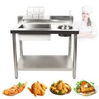 Modern Breading Table Fried Food Prep Fry Chicken Work Table Breader Station New