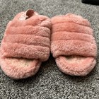 Ugg Fluff Yeah Slide Red Currant Women s Sheepskin Slipper Sandals Size  