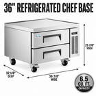 Avantco Cbe-36-hc 36  2 Drawer Refrigerated Chef Base 6 5 Cu Ft 115v