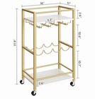 Bar Cart For Home  Mini Rolling Wine Cart  3 Tier Serving Cart  Kitchen Stora   