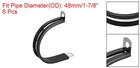 6pcs 1-7 8  Cable Clamp R Shape Stainless Steel Rubber Cushioned Pipe Strap