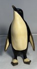 Wooden Emperor Penguin 8  Figurine Black   Cream