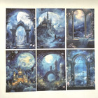 Fantasy Moon Castle Paper Sheets Junk Journal Collage Scrapbooking