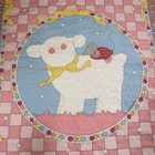 Vtg Baby Crib Blanket Sue Dreamer Sheep Mice Pink 80s 90s Nursery Crib Quilt