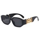 Men Sunglasses Designer Fashion Shades Men Dark Black Lens Hip Hop Gangster New