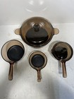 6 Pc Corning Pyrex Amber Visions  5  1  1 5  4 5l Sauce Pan Pot Non-stick Teflon
