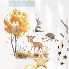 Wood Wall Decal Animals Deer Rabbit Hedgehog Sticker Nursery Baby Room Decor