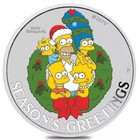 2022 Tuvalu The Simpsons Colorized Season s Greetings 1 Oz Silver Coin In Card