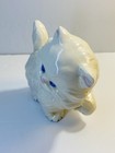 Persian White Kitten Cat Ceramic Figurine 4    Inch Handmade 1970s 