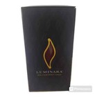 Luminara Burgundy Cinnamon Scented Pillar Real Flame Effect Wax Candle 7  X 3 5 