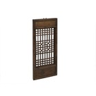 Chinese Vintage Restored Wood Geometric Pattern Brown Wall Hanging Art Ws3743