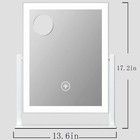 Lighted Makeup Mirror  17 2 x13 6  Hollywood Vanity Mirror With Lights  Three Co