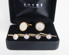 Nos Weh Hayward Gold Over Sterling Silver Mother Of Pearl Cuff Links   Studs Set
