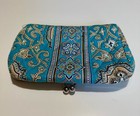 Vera Bradley Totally Turquoise Kisslock Frame Cosmetic Bag
