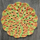 Set Of 2 Crochet Handmade Coasters doily 100  Cotton Color Citrus