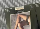 2 Pair Vtg Jc Penney Delicates Lace Top Thigh High Stockings Size 3 Black   Tan
