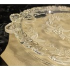 Large Vintage 13  Crystal Angelique Cake Plate With Bows By Walther For Mikasa