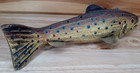 Hand Carved Wood Trout Decoy Fish Decor Estate Find Painted Folk Art Piece 8in