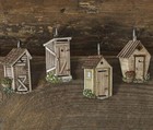 Outhouse Shower Curtain Hooks Set 12 Country Farmhouse Primitive Bathroom