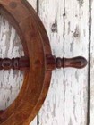Wood Ship Wheel - Wooden Ships Wheel - Brass Steering Helm Halloween Gift decor