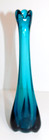 Vintage Viking Glass Blue Swung Vase 9 5   Mcm