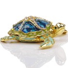 Hinged Sea Turtle Figurine Trinket Box - Decorative Jewelry Storage With Sea Sta