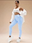 Scrunch Butt Leggings Women Seamless High Waist Push Up Yoga Gym Pants Blue L
