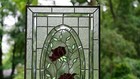 20  X 34  Stained Glass Window Panel Rose Blooming