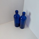 2 Vtg Maryland Glass Corp Cobalt Blue Glass Bottles   Marked  c  Home Decor
