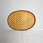 Woven Bamboo Tray Oval 15  X 11  Rustic Boho Farmhouse Cottagecore Decor